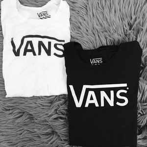 Two size S Vans tees, one black one white